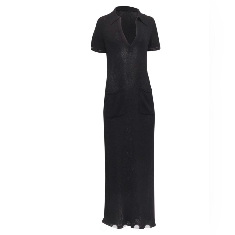 Proenza Schouler Auden Knit Maxi Dress in Black Viscose L